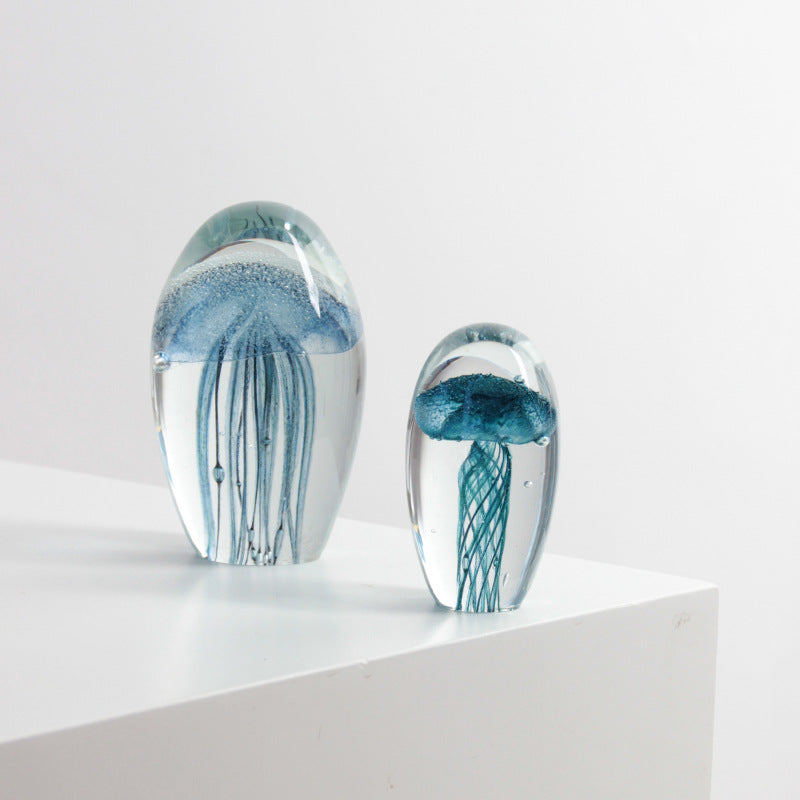 Glass Jellyfish Desktop Ornament