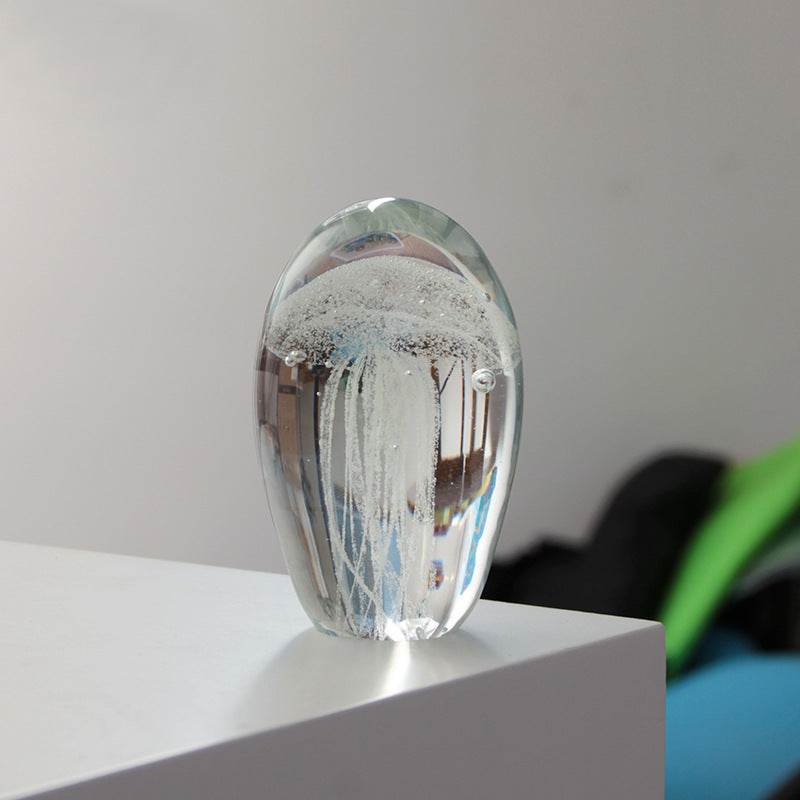 Glass Jellyfish Desktop Ornament
