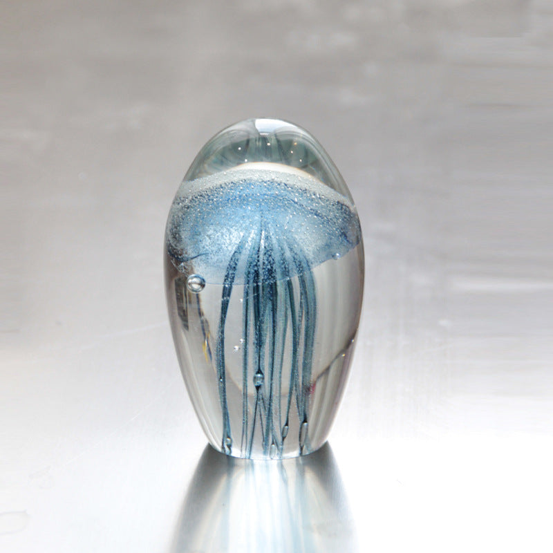 Glass Jellyfish Desktop Ornament